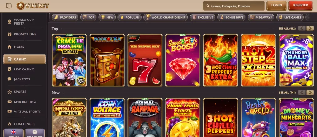 Vicibet Casino Willkommensbonus 325% bis 3.000 Euro und 300 Freispiele